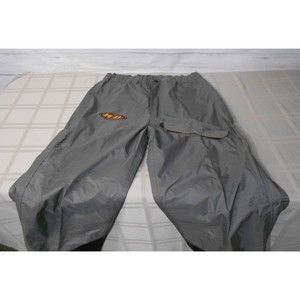 HARLEY DAVIDSON Sz. SMALL Mens Gray Orange WATERPROOF Rain Pants Motorcycle